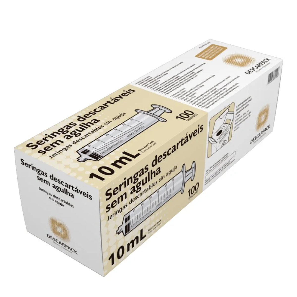 Seringa S/ Agulha 10 ML Luer Lock Descarpack