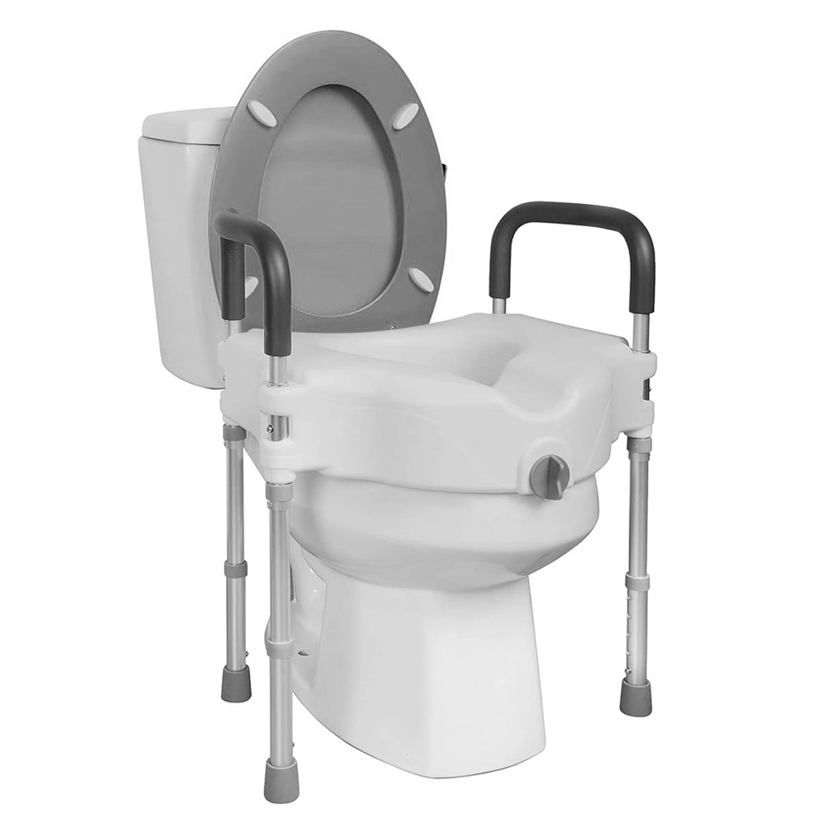 Assento Sanitario Elevado com Barras Laterais de Apoio Longevitech