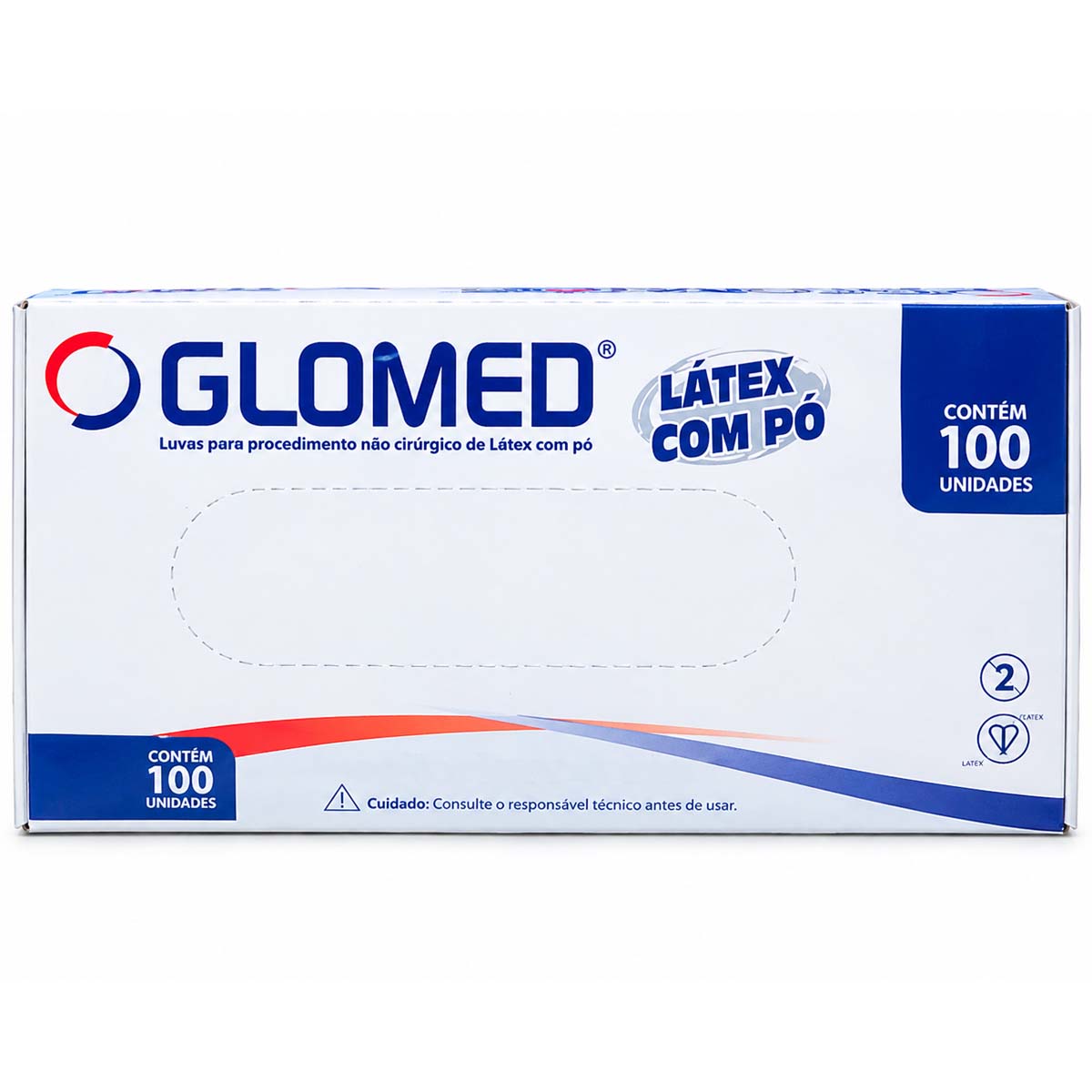 Luva Látex de Procedimento Não Cirúrgico Glomed 100UN