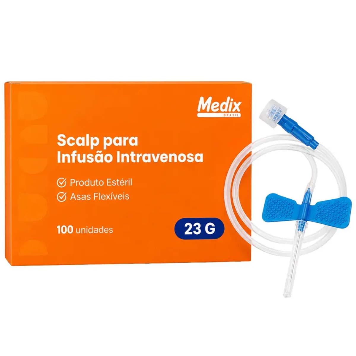Scalp para Infusão Intravenosa 23G Estéril Medix 100 Unidades