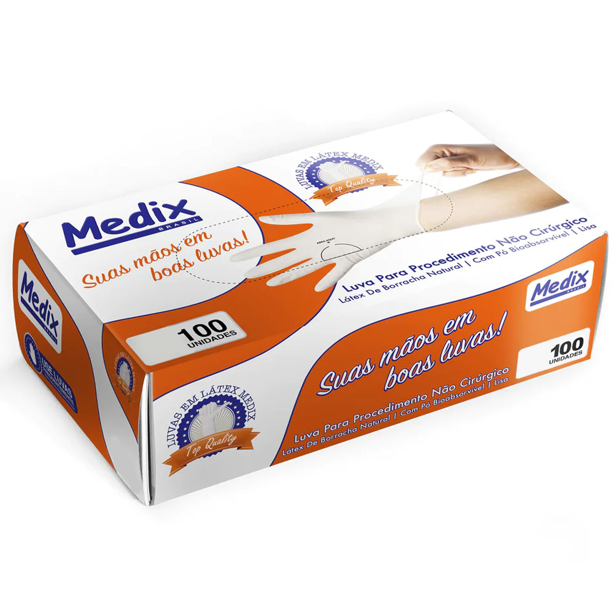 Luva Látex de Procedimento Não Cirúrgico Medix 100UN