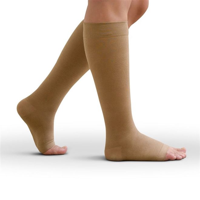 Meia Sigvaris Casual 20-30mmhg Panturrilha Ponteira Aberta 