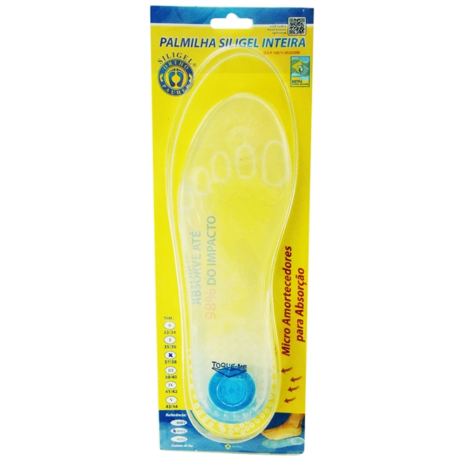 Palmilha de Silicone Ortho Pauher Siligel Ponto Azul 6002