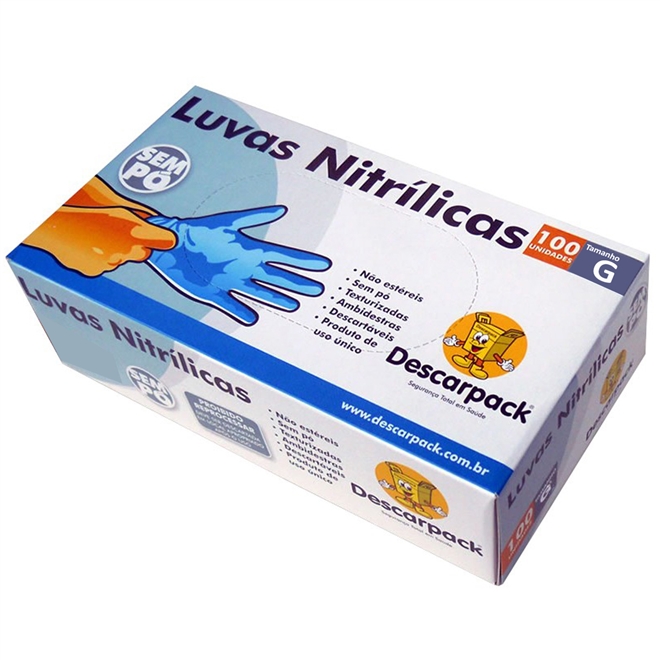 Luva Nitrílica de Procedimento Não Cirúrgico Descarpack 100 Un