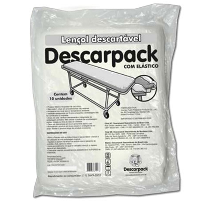 Lençol Descartável Com Elástico Descarpack 10un