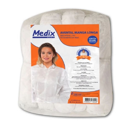 Avental Manga Longa 16g Medix 10un