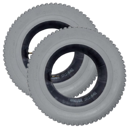 Pneu Cadeira de Rodas Traseiro Wd 3.00-8 Cinza com Câmara Par