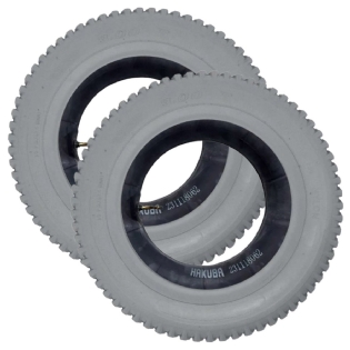 Pneu Cadeira de Rodas Traseiro Wd 3.00-8 Cinza com Câmara Par