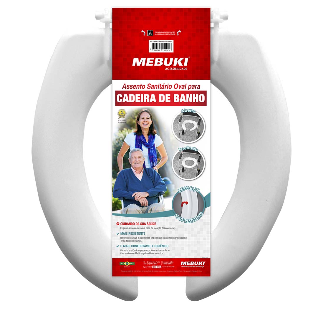 Assento Sanitário Para Cadeira de Banho Aberto Mebuki