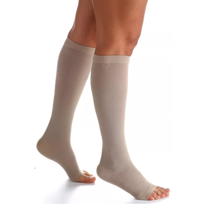 Meia Sigvaris Cotton 20-30 MMHG Panturrilha Ponteira Aberta M2