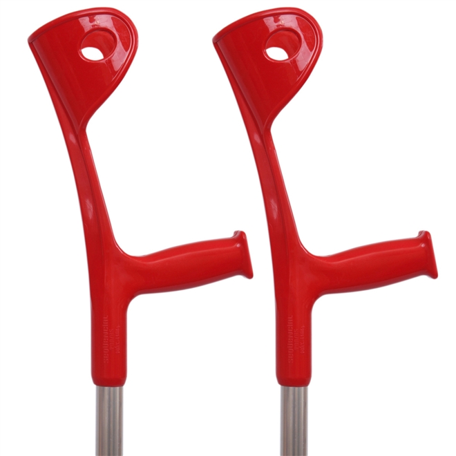 Muleta Canadense Sequencial Fixa 130kg Ponteira 7/8 Par Vermelha