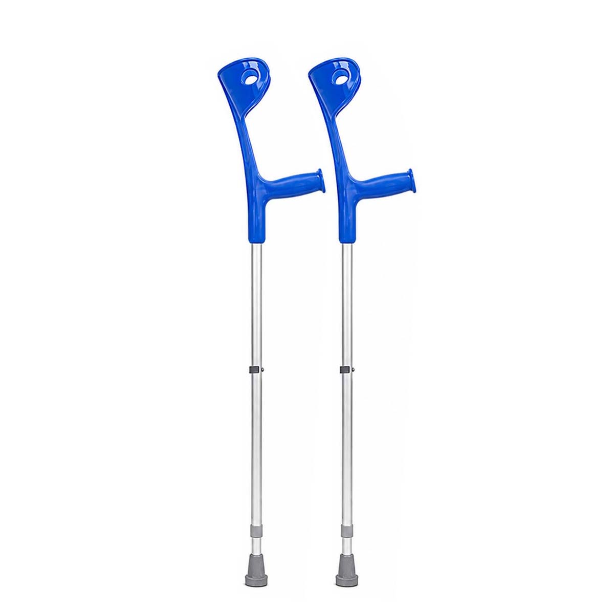 Muleta Canadense Sequencial Fixa Premium 150kg Ponteira 7/8 Par Azul