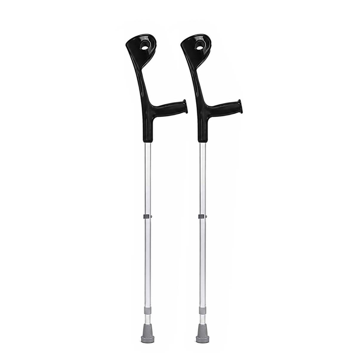 Muleta Canadense Sequencial Fixa Premium 150kg Ponteira 7/8 Par Preto