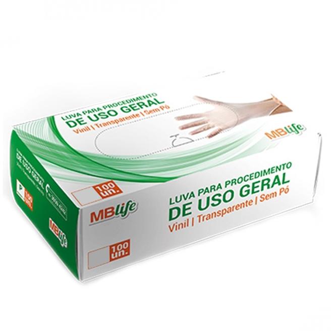 Luva Vinil de Procedimento 100UN MBlife