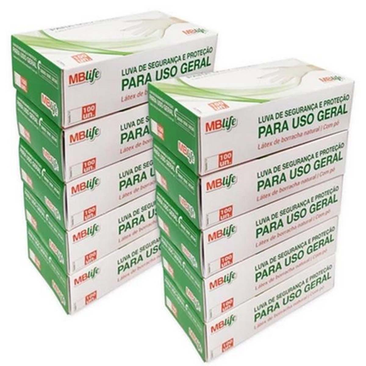 Luva Latex Nao Saude 100UN MBlife M 10 Caixas