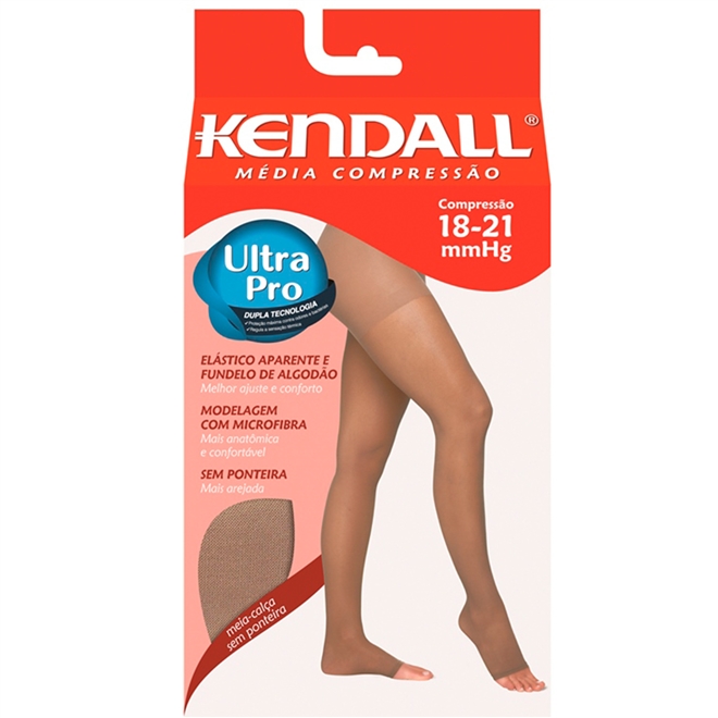 Meia Kendall 18-21 mmHg Meia Calça Sem Ponteira Mel Tam G 1701