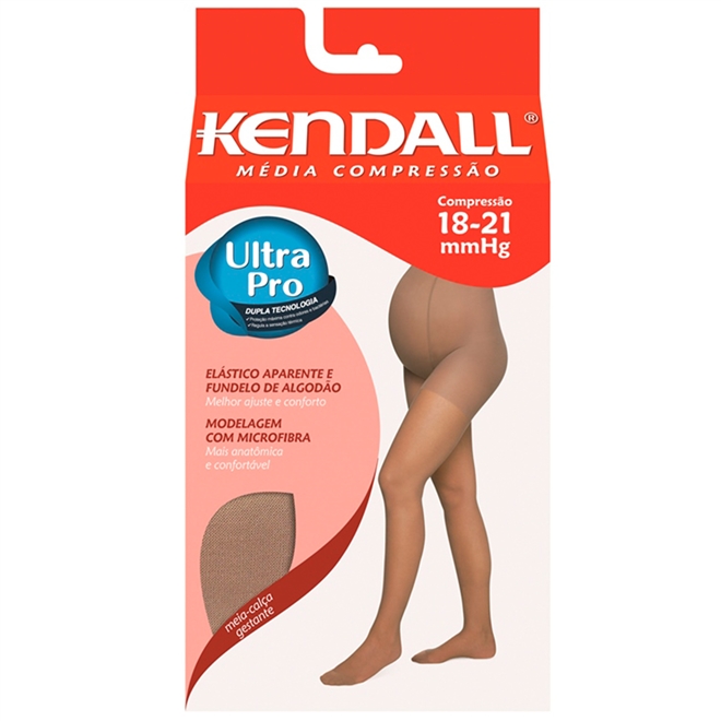 Meia Kendall 18-21 mmHg Meia Calça Gestante Com Ponteira Mel Tam G 1653