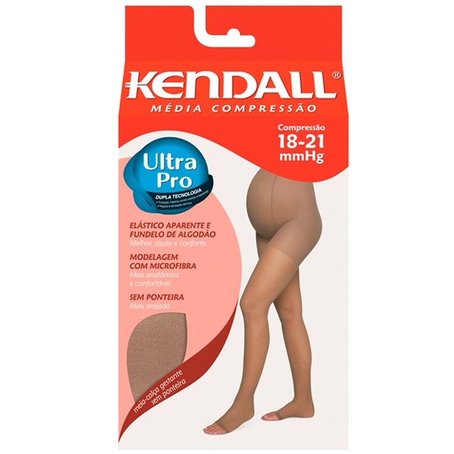 Meia Kendall 18-21 mmHg Meia Calça Gestante Sem Ponteira Mel Tam GG 1652