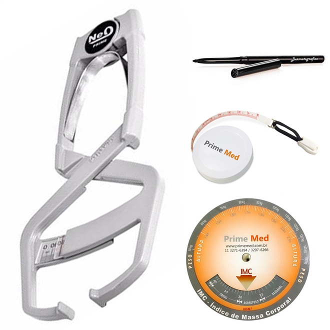 Adipometro Plicometro Clínico Analogico Prime Med Neo Plus Cinza 