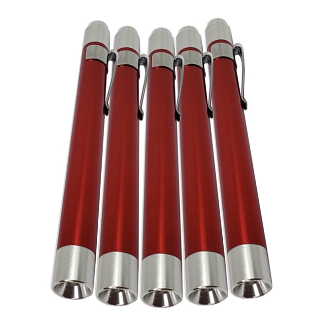 Lanterna Clinica de Bolso em Aluminio LED AK 5 Und Vermelho