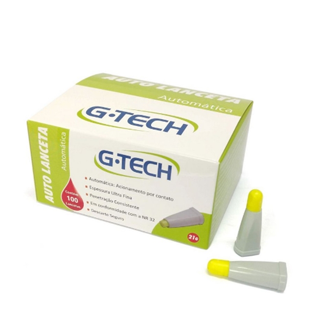 Auto Lanceta G-Tech 21g 100UN