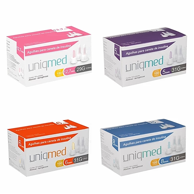 Agulha Hipodérmica Caneta Insulina Uniqmed