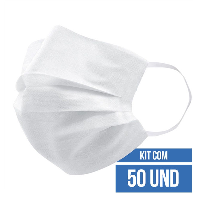 Máscara Descartável Tripla Com Clip Nasal 50 Unidades