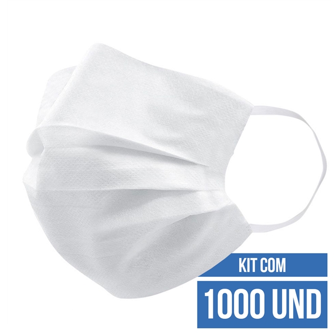 Máscara Descartável Tripla Com Clip Nasal 1000 Unidades