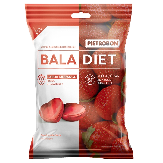 Bala Diet Sabor Morango 50g