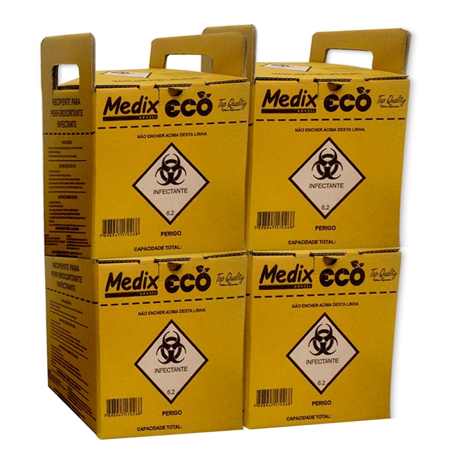 Coletor Para Material Perfurocortante 7L Medix 4 Caixas