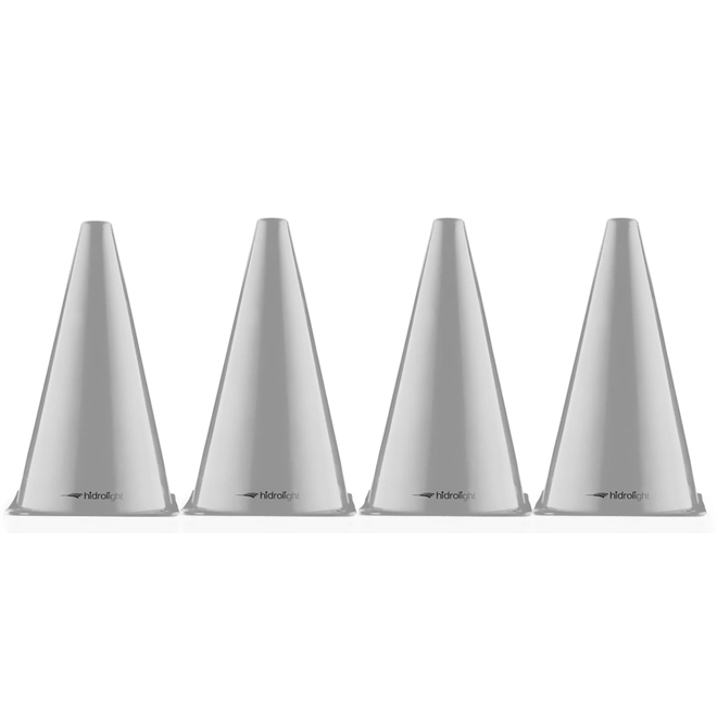 Cone de Exercícios Cinza Hidrolight 22cm Kit 4 Unidades