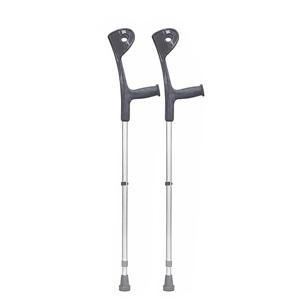 Muleta Canadense Sequencial Fixa Premium 150kg Ponteira 7/8 Par Cinza