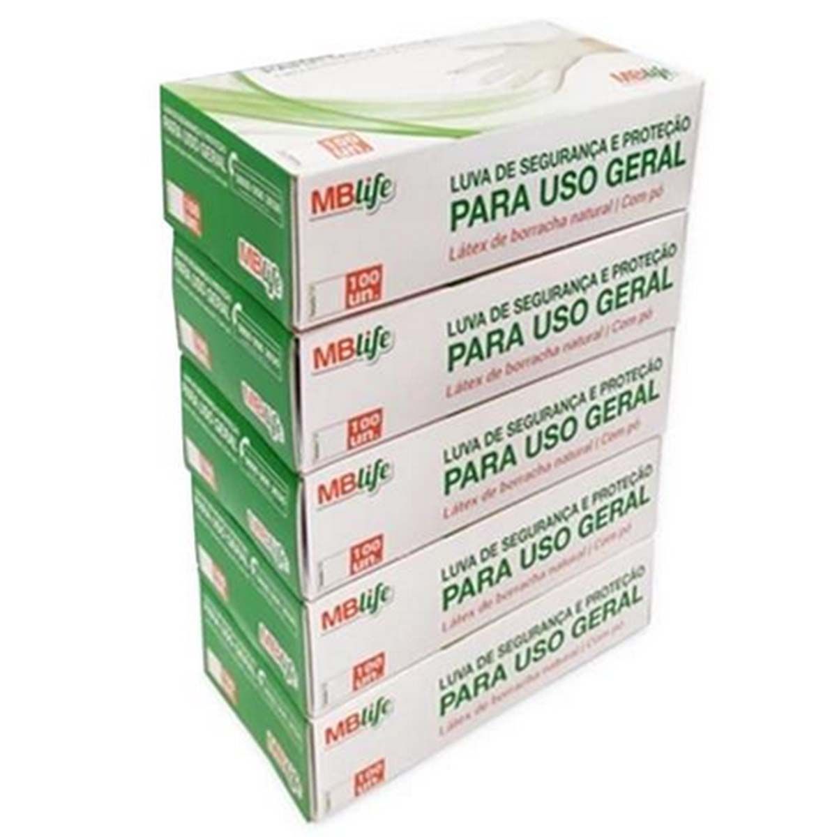 Luva Latex Nao Saude 100UN MBlife M 5 Caixas