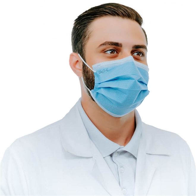 Máscara Descartável Tripla Clip Nasal SPK Azul 250un
