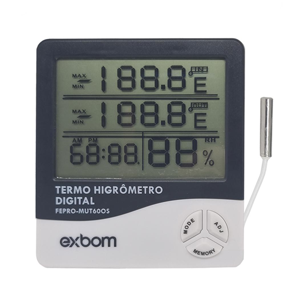 Termômetro Máxima e Mínima Digital com Sensor Exbom