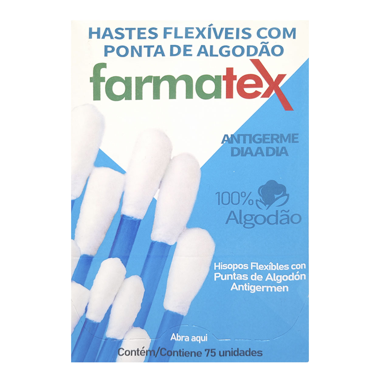 Hastes Flexíveis com Ponta de Algodão C/75 FarmaTex