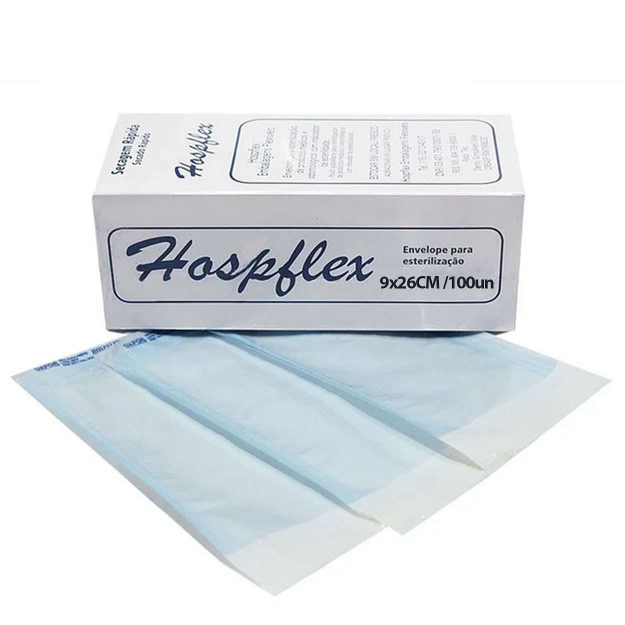 Papel Grau Cirurgico Para Autoclave Envelope 9x26 C/100un Hospflex
