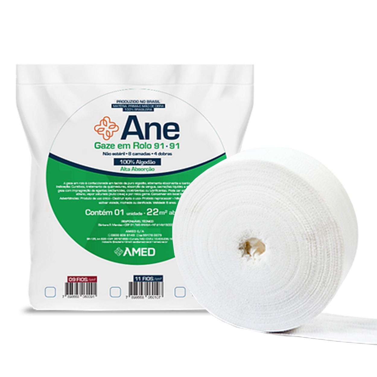 Compressa Gaze Rolo Tipo Queijo Ane 9 Fios 360g American Medical
