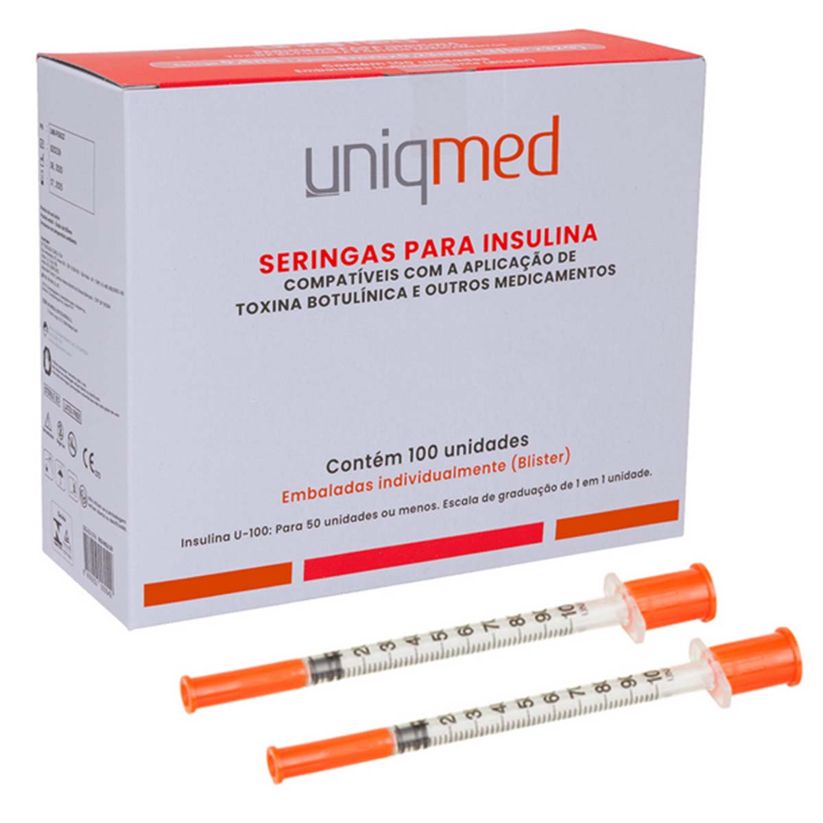 Seringa Insulina Butox 1,0ML 5MM X 32G UNIQMED 100 un