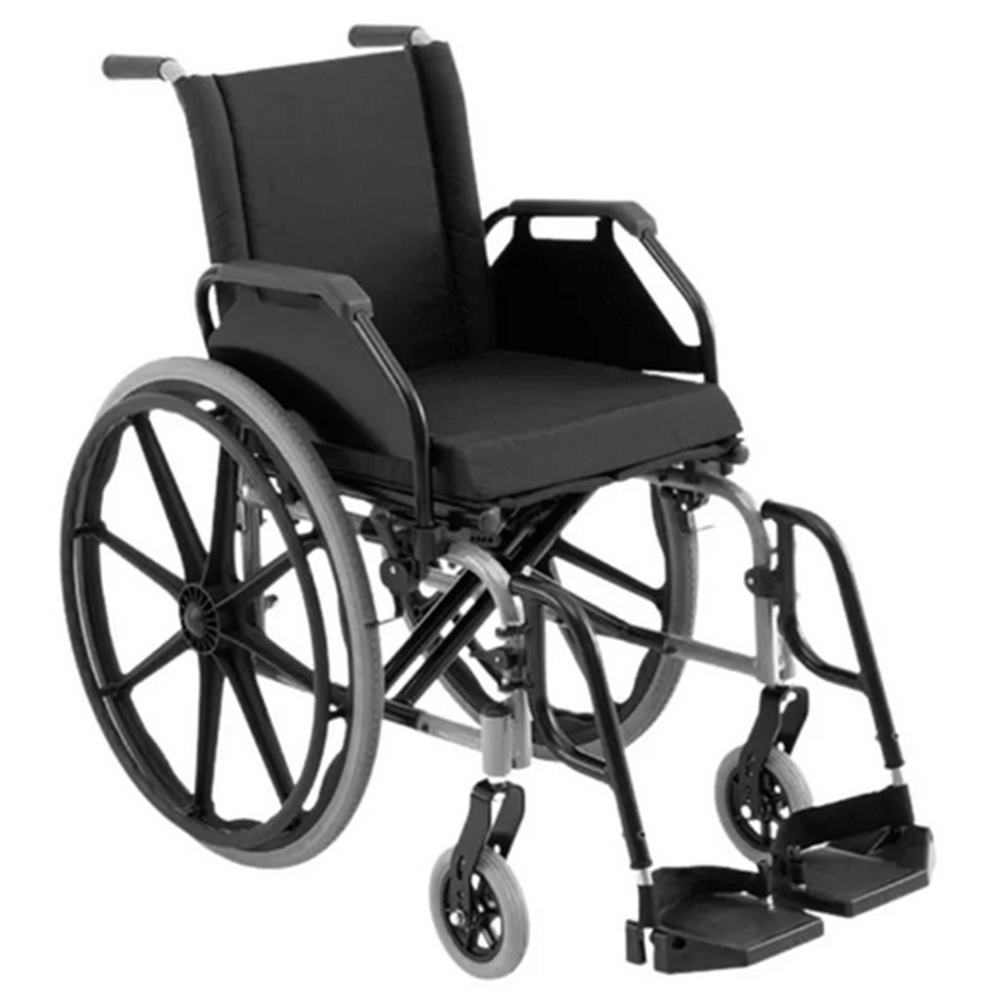 Cadeira de Rodas Ortobras KE Assento 44cm Dobrável Prata