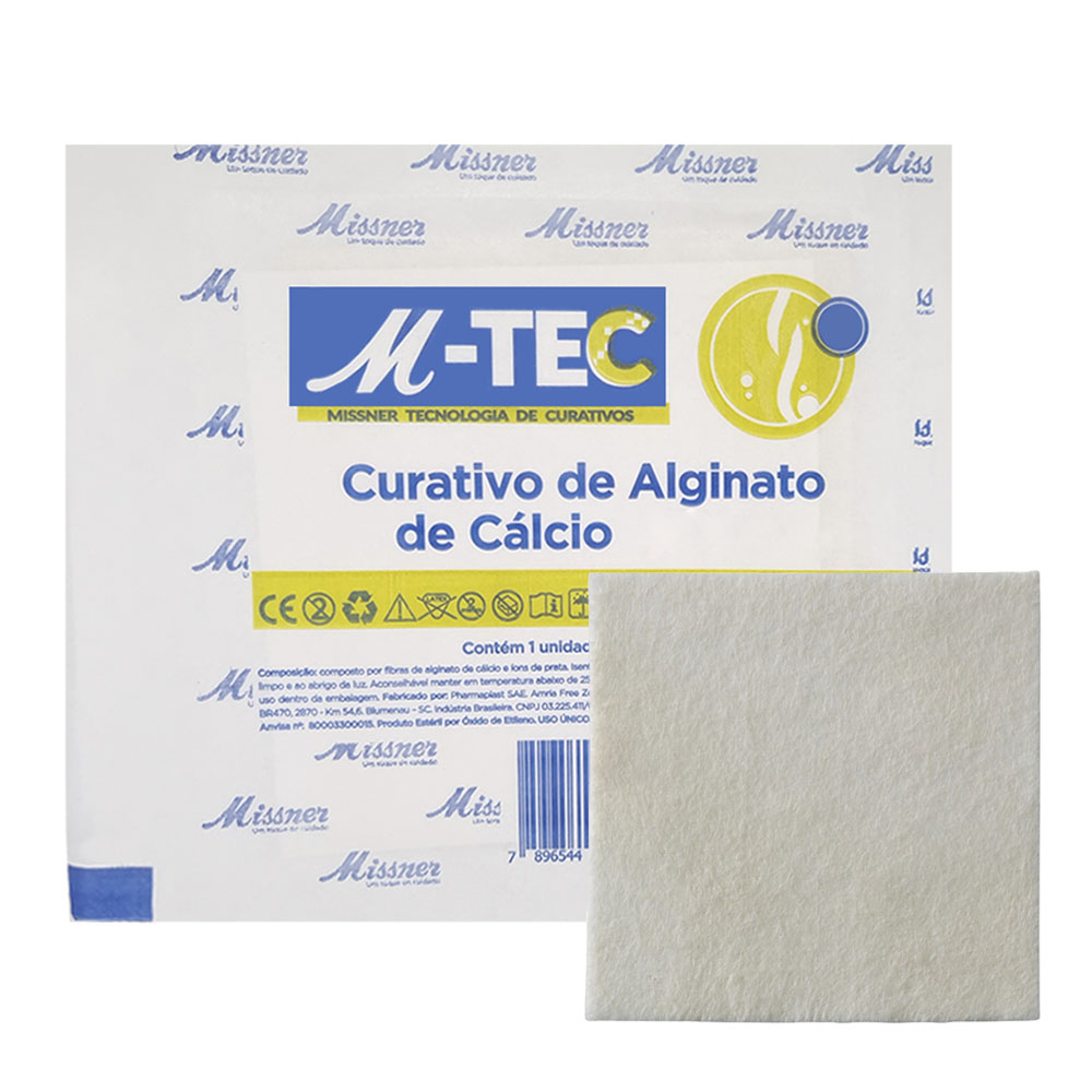 Curativo de Alginato de Cálcio M-TEC 10cmX10cm 1und