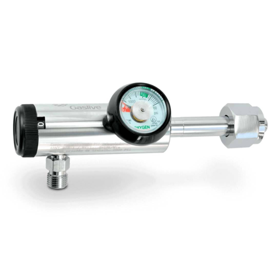 Regulador de Pressão Oxigênio O2 CLICK 0 15 Lpm Gaslive B1030