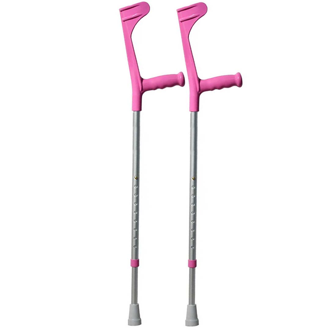 Muleta Canadense Alo Fixa Infantil Par Rosa