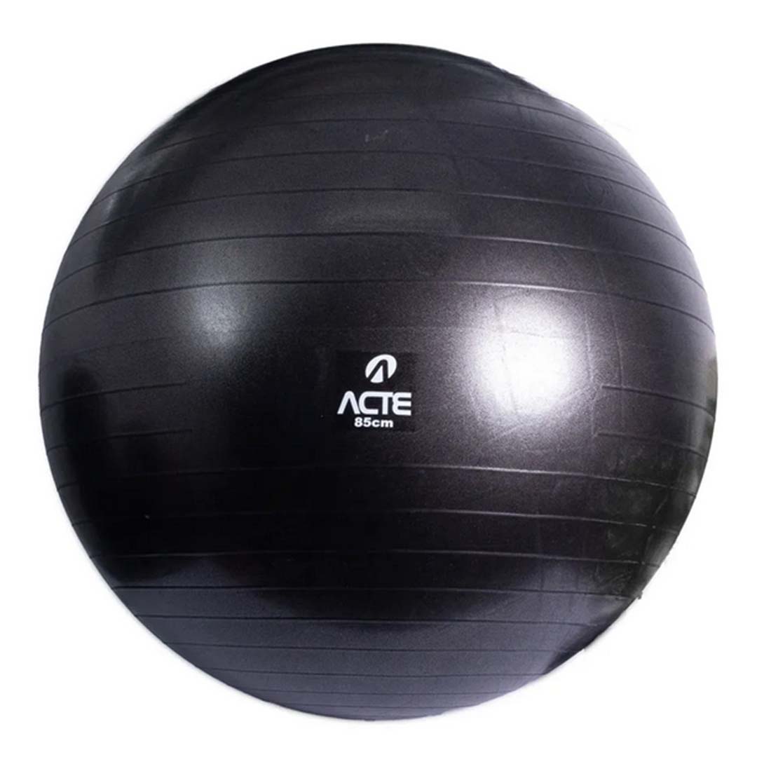Bola de Pilates 65cm Gym Bal Preta C/ Bomba de Ar