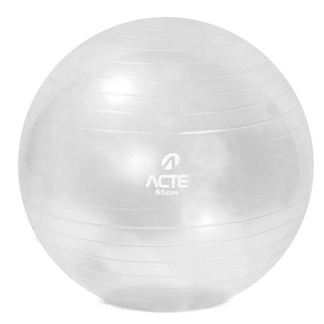 Bola de Pilates 65cm Gym Bal Transparente C/ Bomba de Ar
