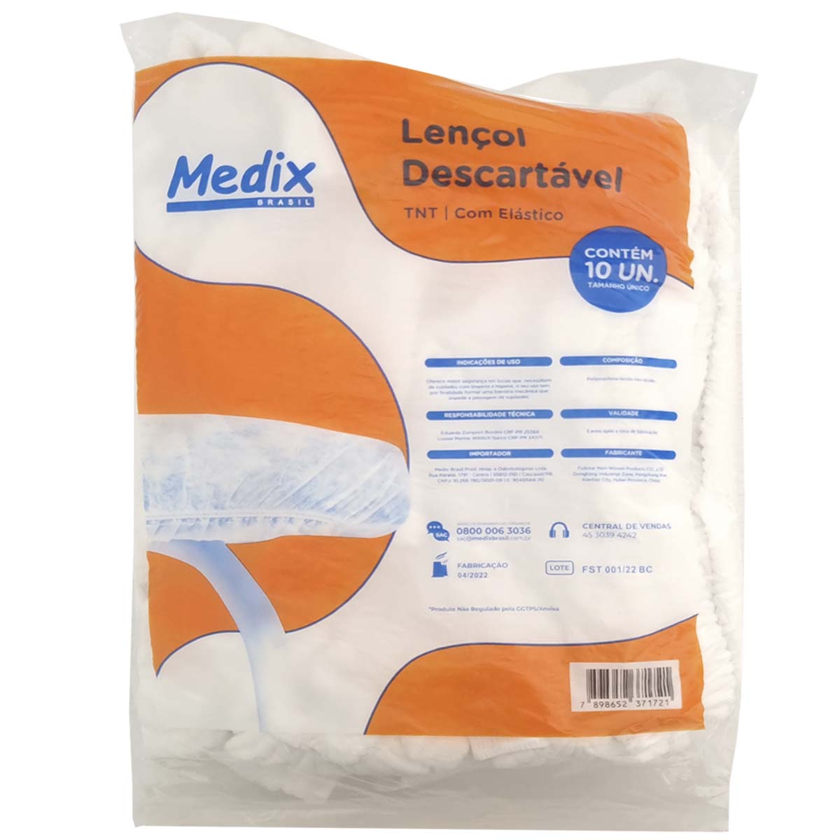 Lençol Descartável de TNT  Medix 90cm X 2m 10un