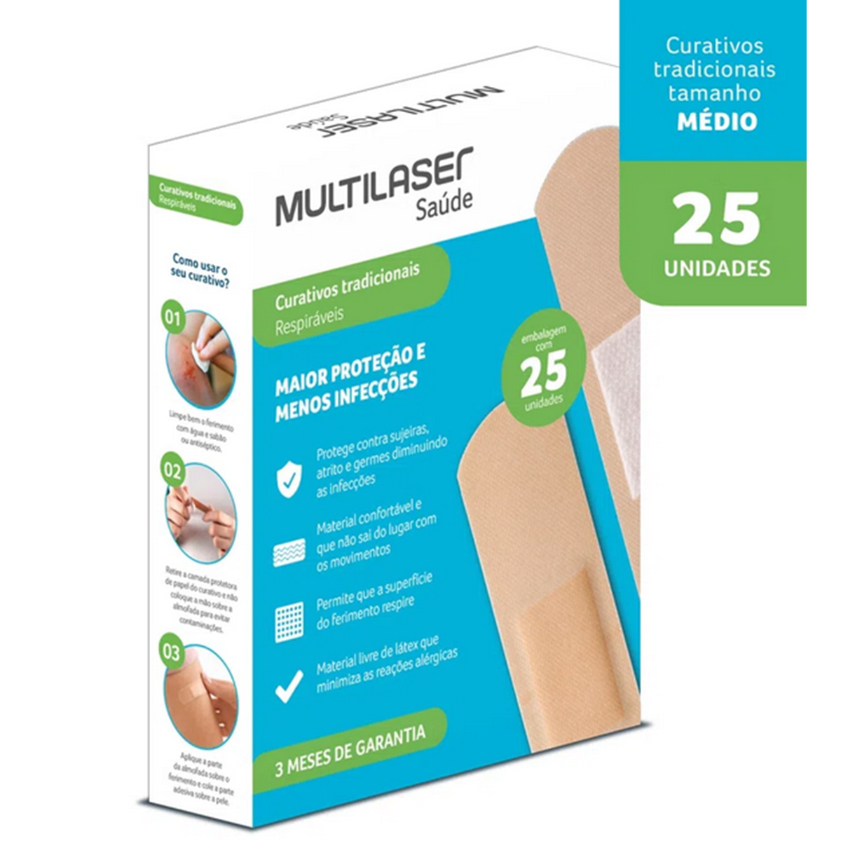 Curativo Bege Caixa 25 unidades Multilaser