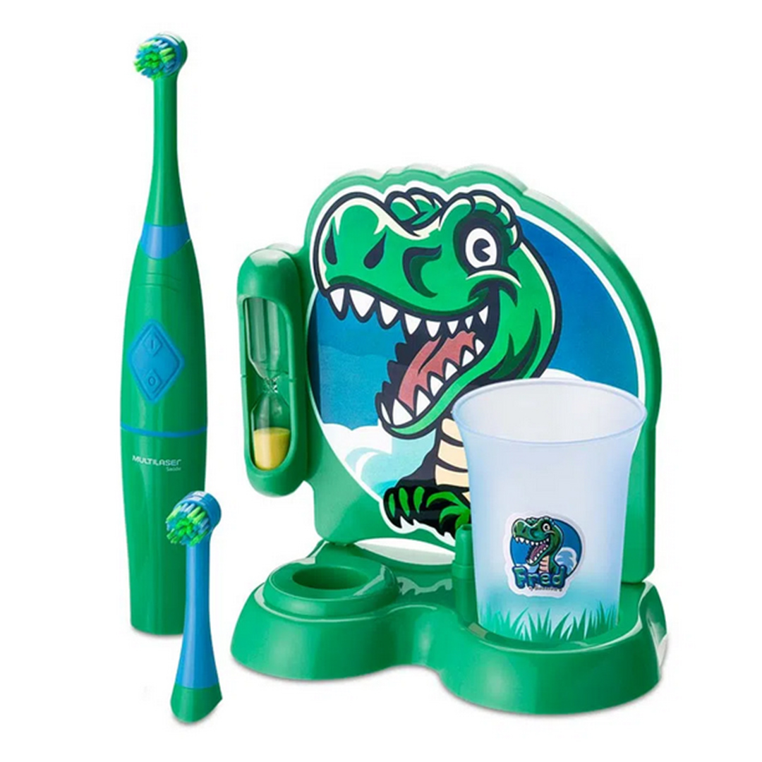 Escova Dental Elétrica Infantil Funny Brush Dinossauro Fred