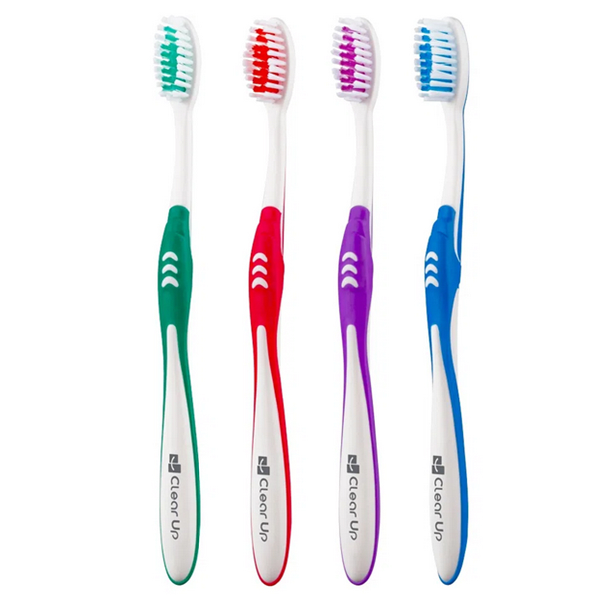 Escova Dental Cerdas Médias Clear Up com 4 Unidades (Cores Sortidas)