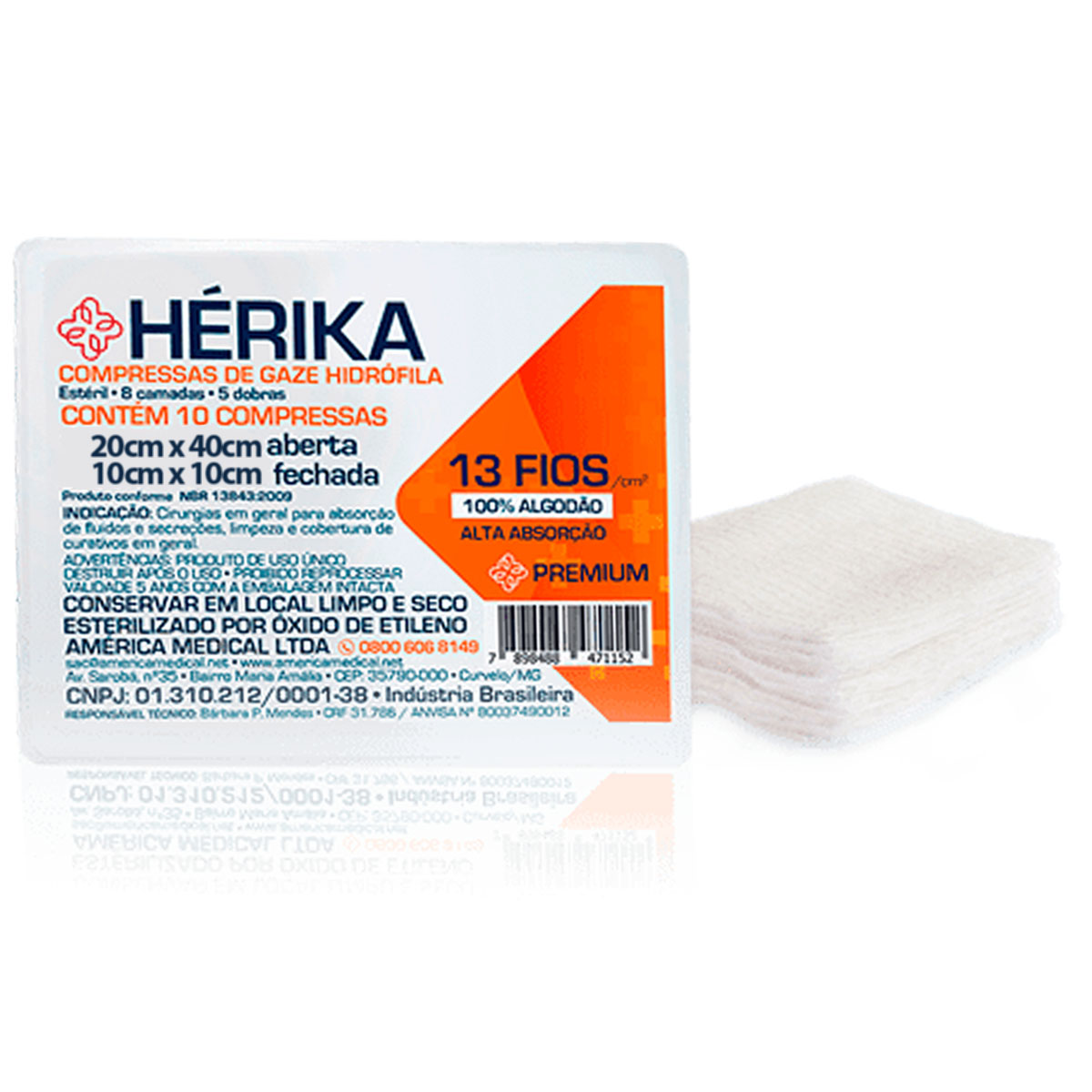 Compressa Gaze 10 X 10 cm 13 Fios 10un Herika Amed